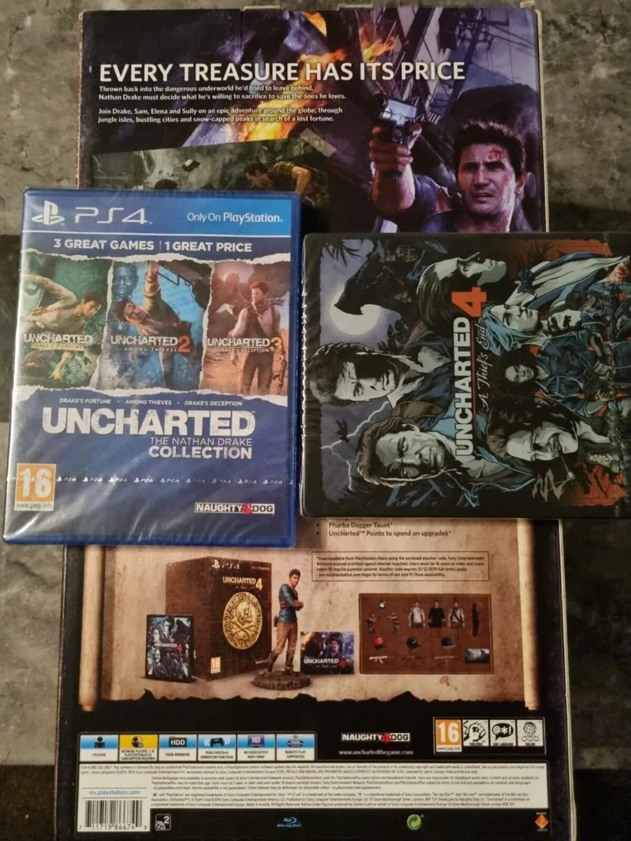Uncharted 1-3 4 collector's edition sealed - Image 1