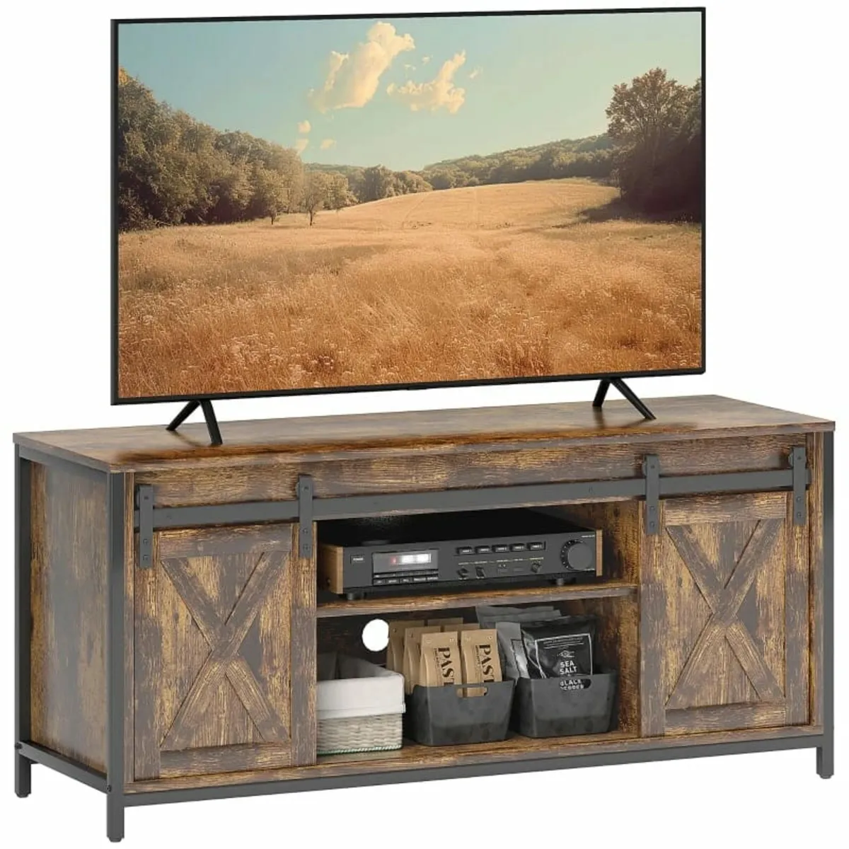 TV Lowboard, Industrial design, for 60" TVs, 6 com - Image 3