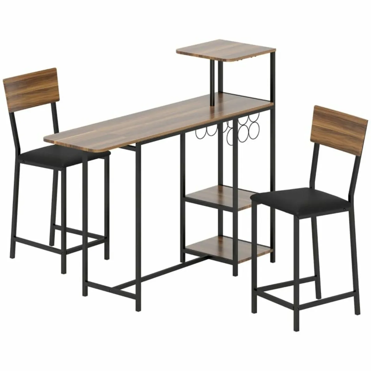 3-piece Bar Table Set, 1 Bar Table, 2 Chairs, with - Image 1