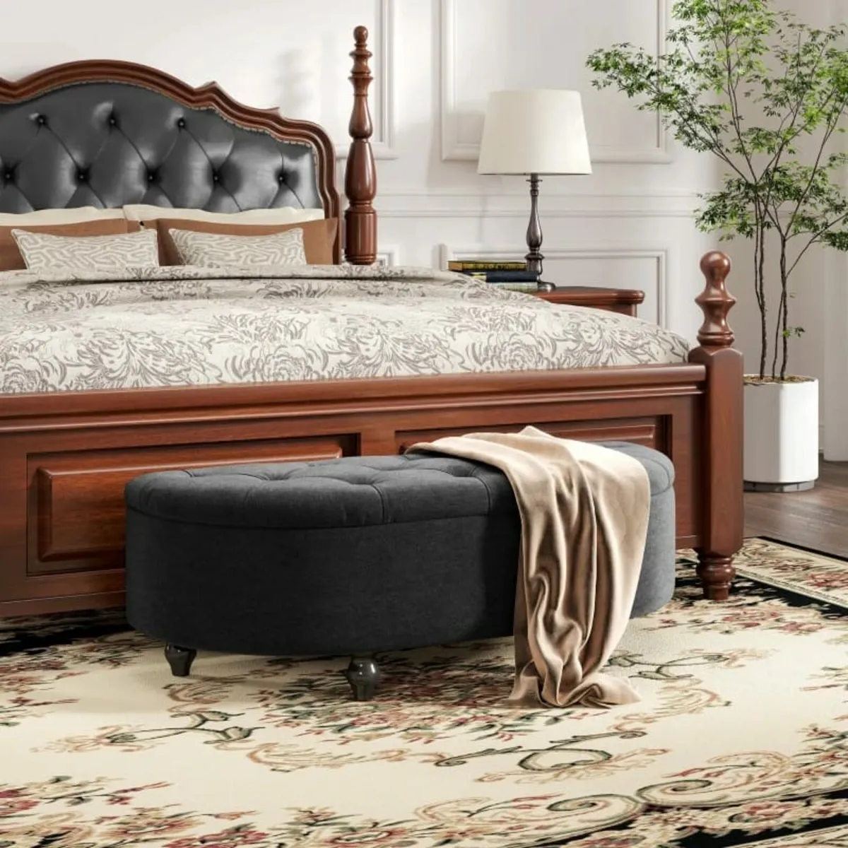 Storage Ottoman, Upholstered Storage Chest, Padded - Image 4