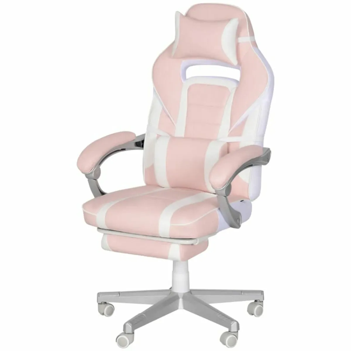 Gaming chair with footrest, head & lumbar cushions - Image 2