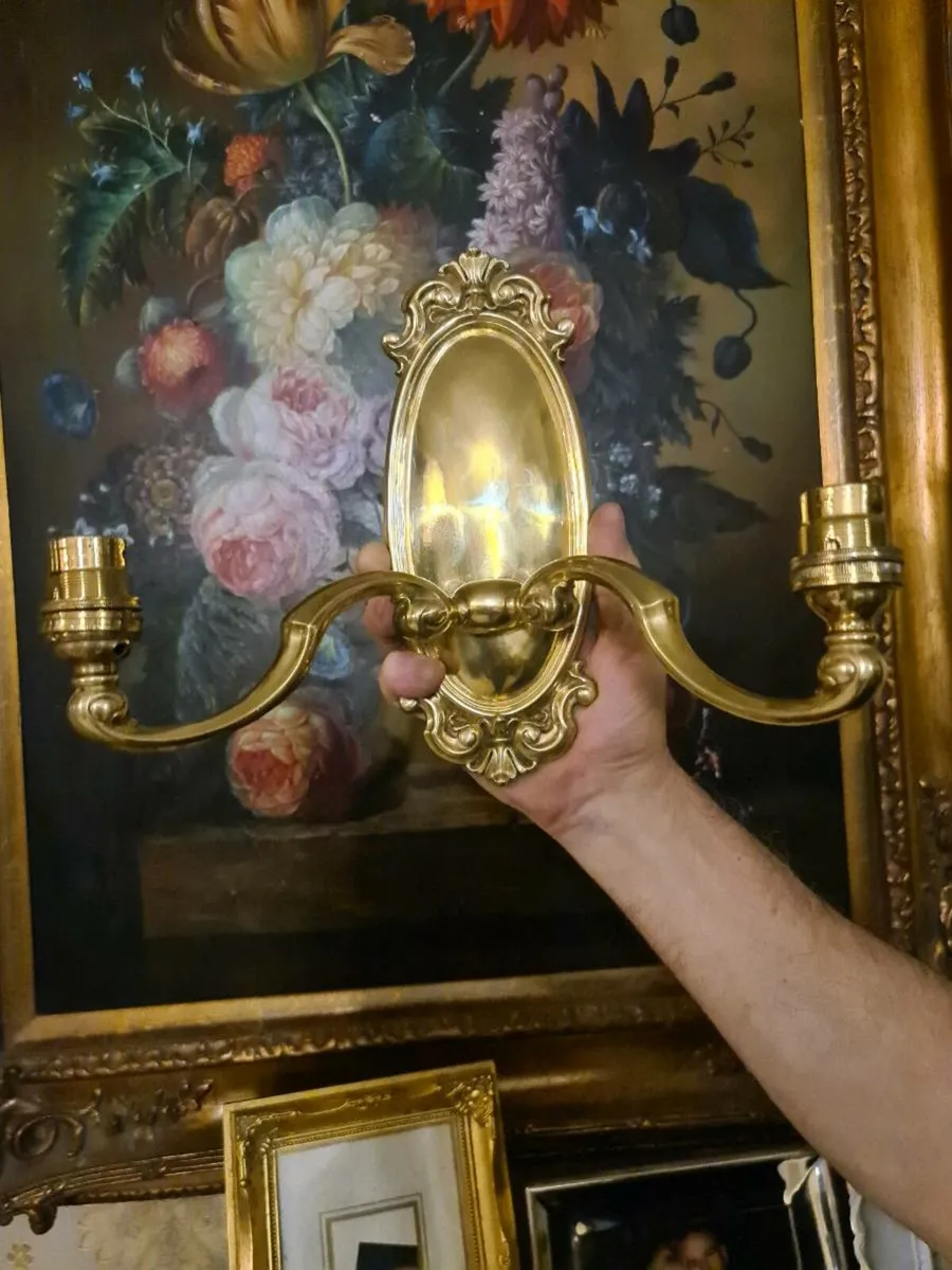 Vintage brass lights - Image 1