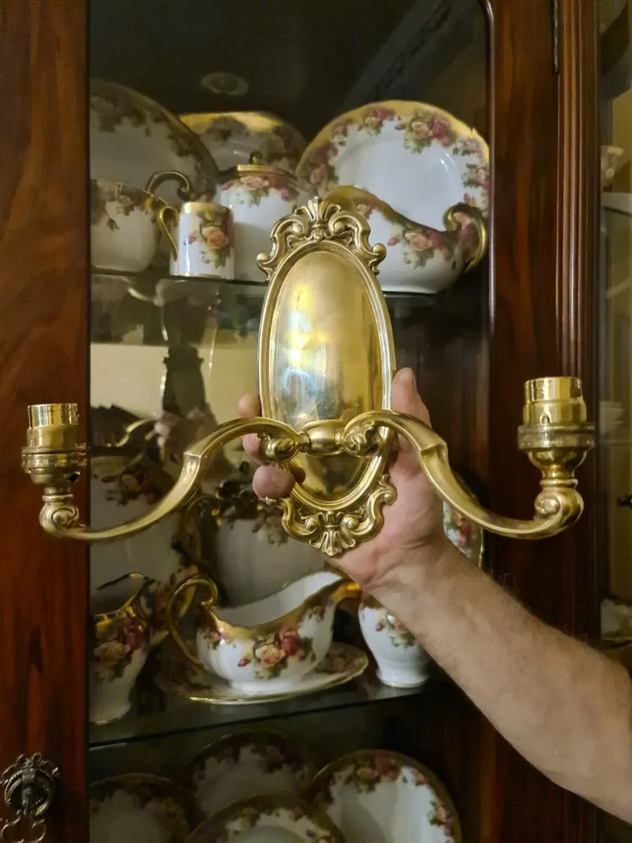 Vintage brass lights - Image 3