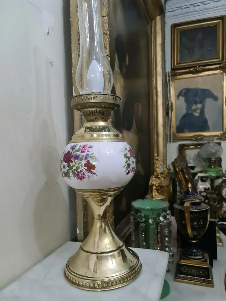 Vintage brass and porcelain lamp POSTAGE AVAILABLE - Image 1