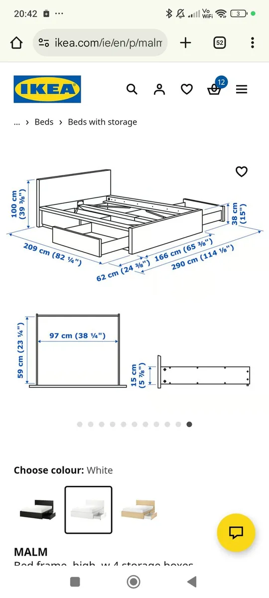 King size bed frame with storage - Image 2
