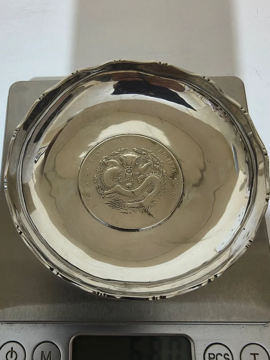 Heavy (67g) Chinese Sterling Silver Coin Dish - Image 1
