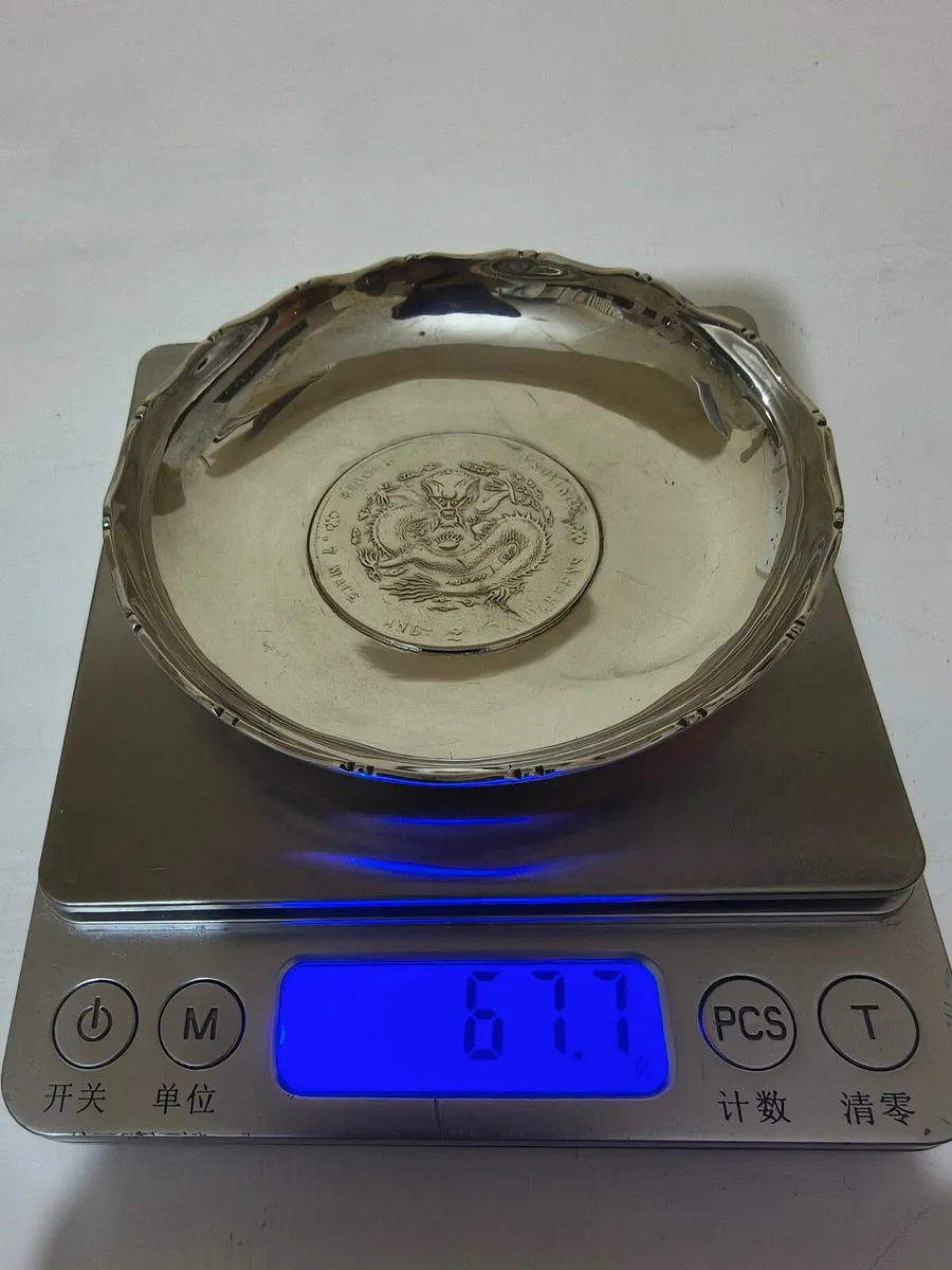 Heavy (67g) Chinese Sterling Silver Coin Dish - Image 3