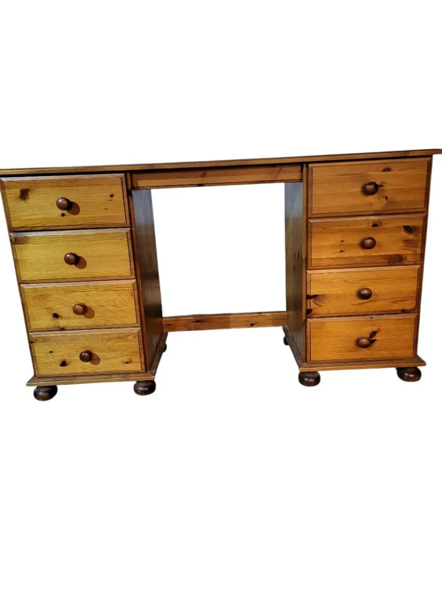 Knee Hole Pine Desk/Dressing Table - Image 1