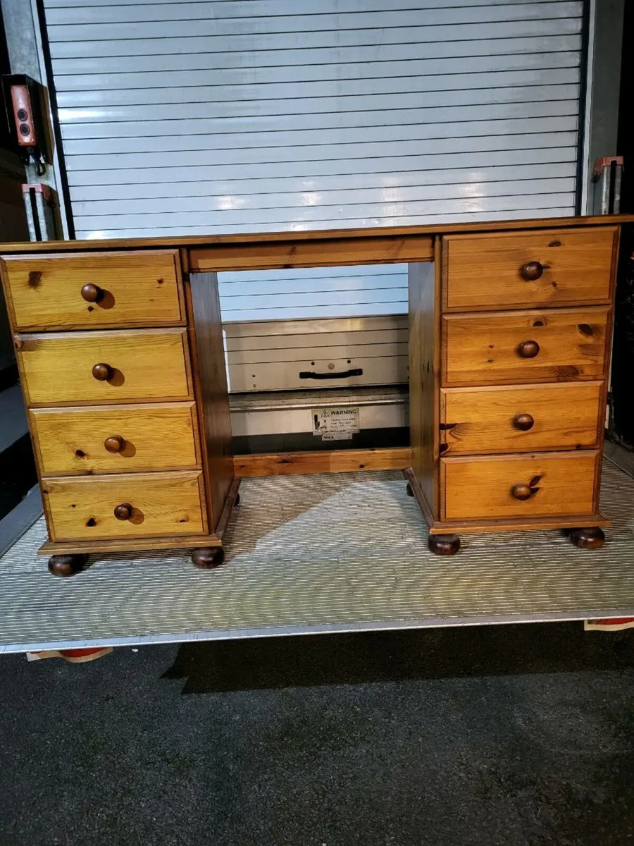 Knee Hole Pine Desk/Dressing Table - Image 2