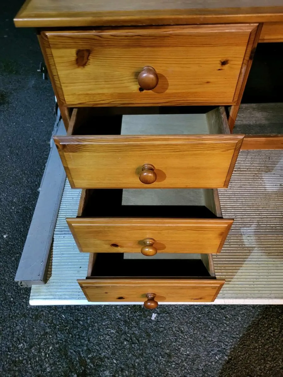 Knee Hole Pine Desk/Dressing Table - Image 3