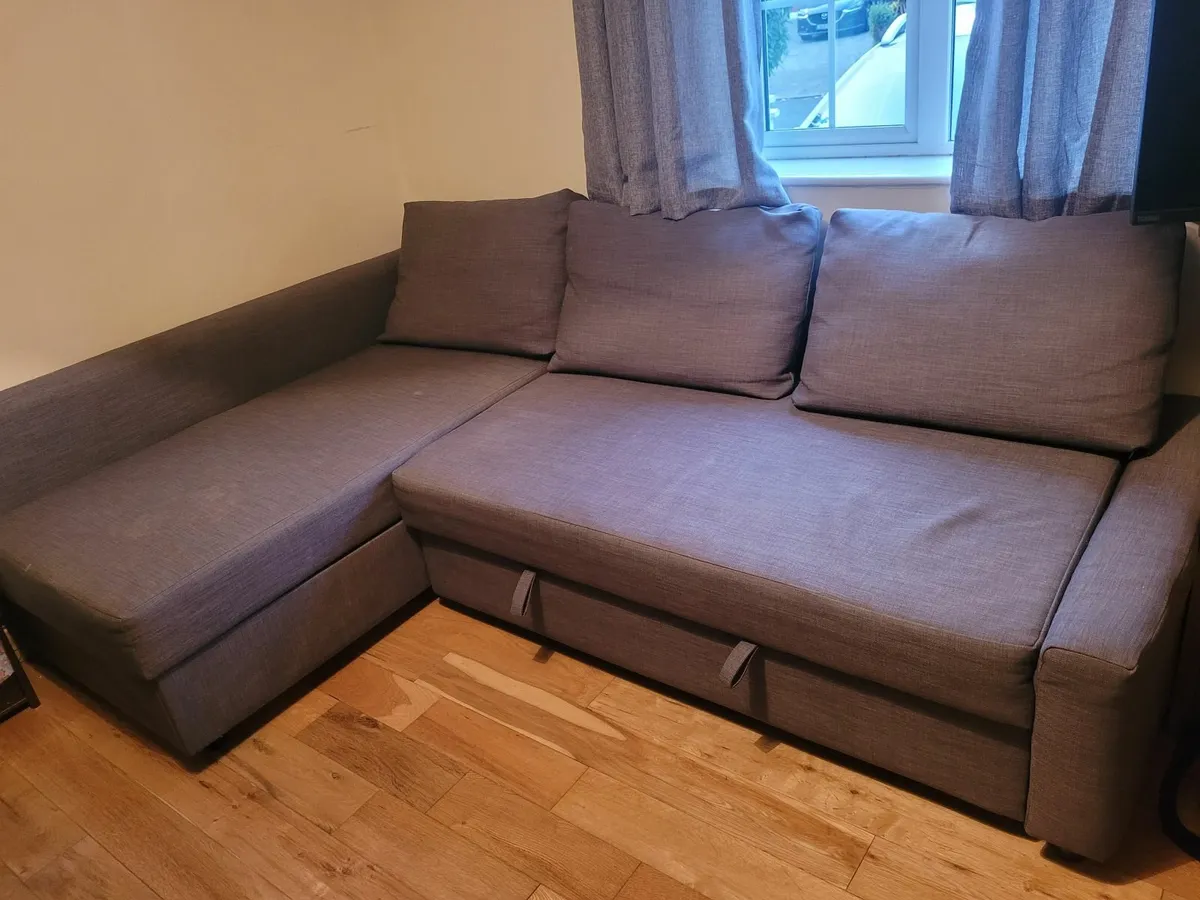 Ikea corner sofa bed grey - Image 1