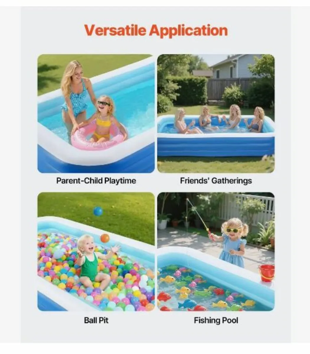 Inflatable Pool, 3000 x 1702 x 508mm Large - Image 4