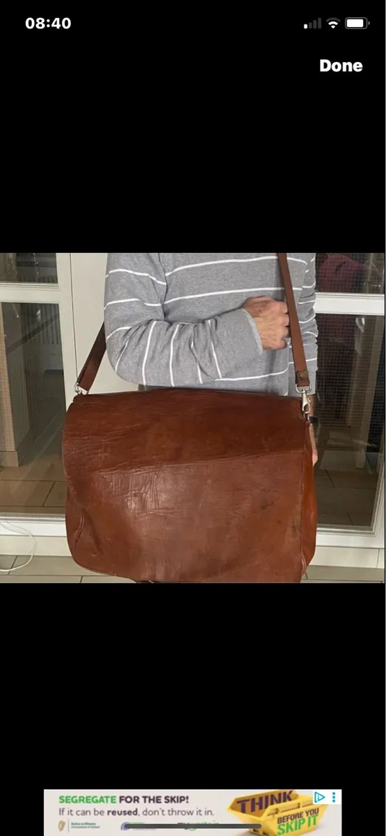 Extra Large leather Messenger Bag/ Satchel - Image 1