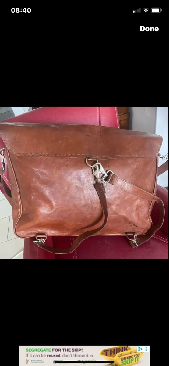 Extra Large leather Messenger Bag/ Satchel - Image 4
