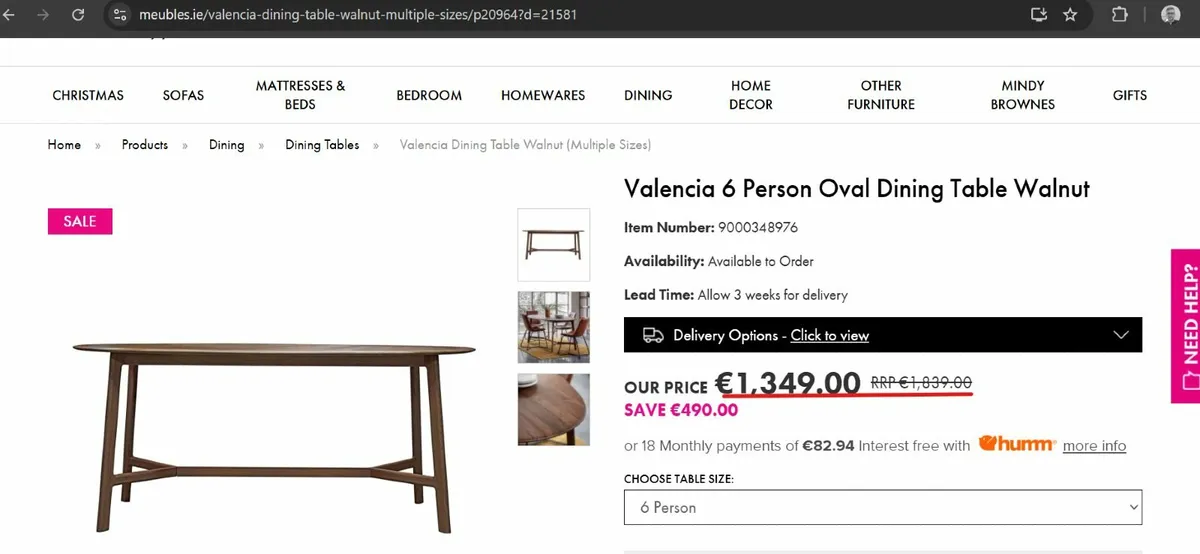 Luxurious Walnut Dinning Table (Meubles) - Image 3