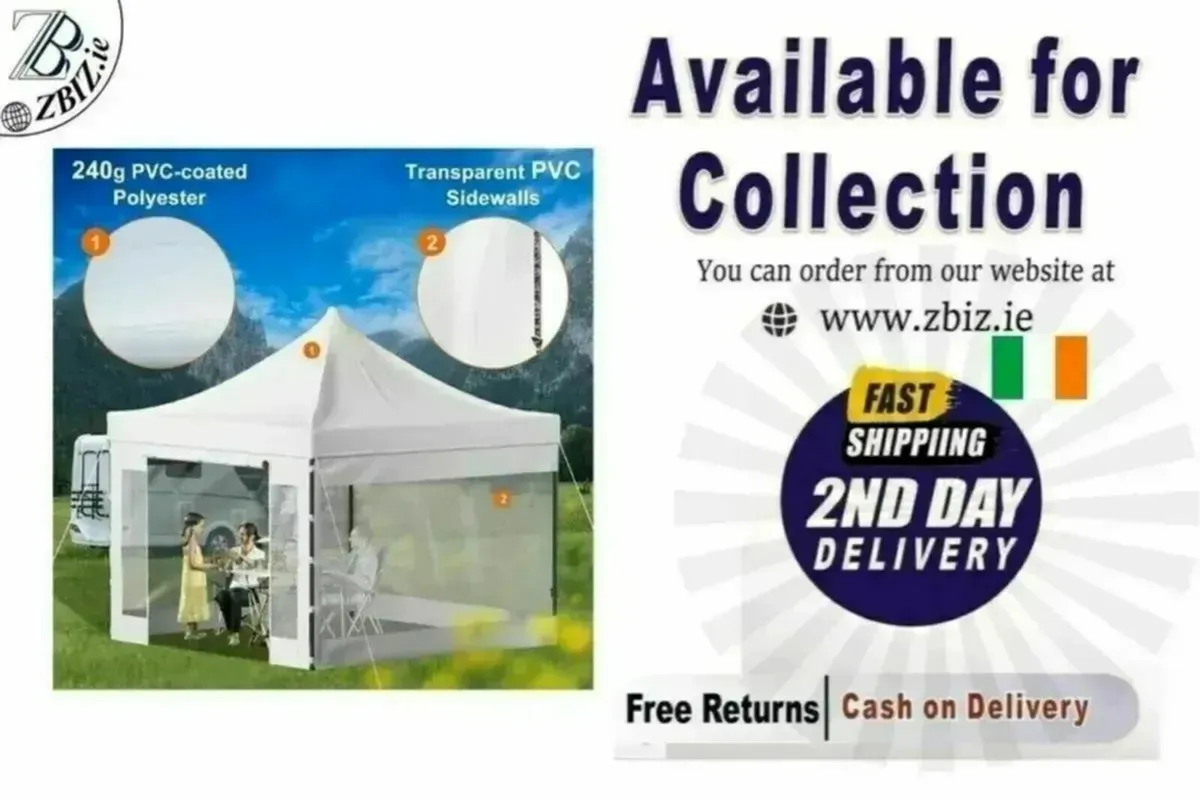 Gazebo 10x10 FT Tent – Pop-Up Outdoor Canopy Shade - Image 1