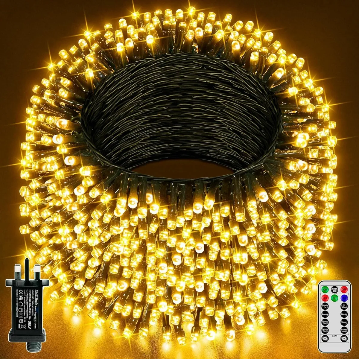 Christmas Tree Lights Outdoor, 50m 500LEDs Remote - Image 1