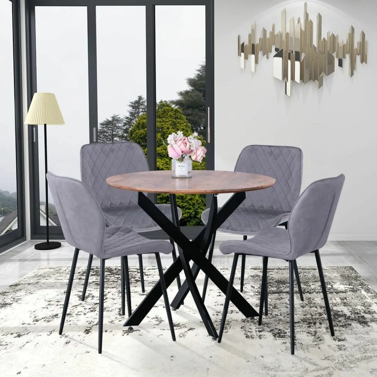 Round Dining Table Wooden 80cm Table Only - Image 3