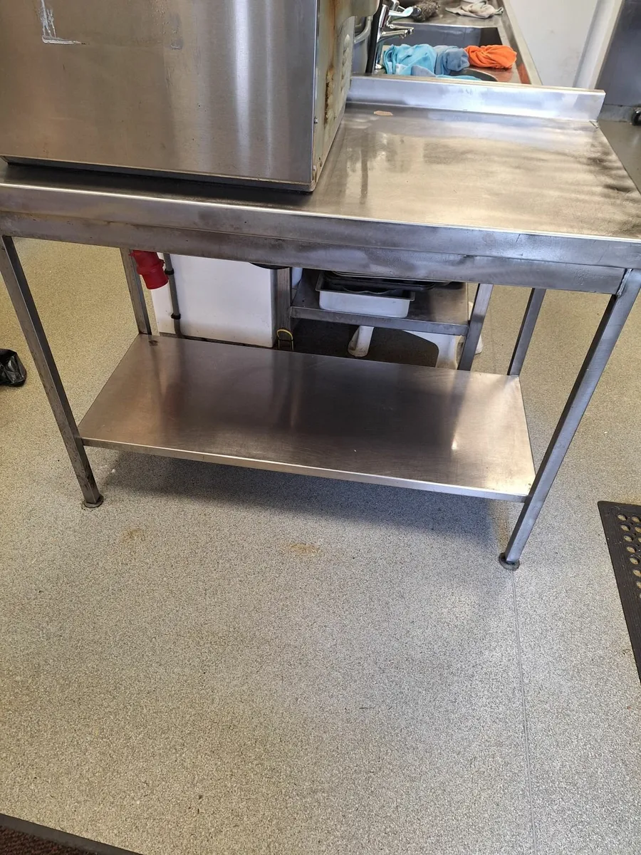 Stainless steel table and storage - Image 2