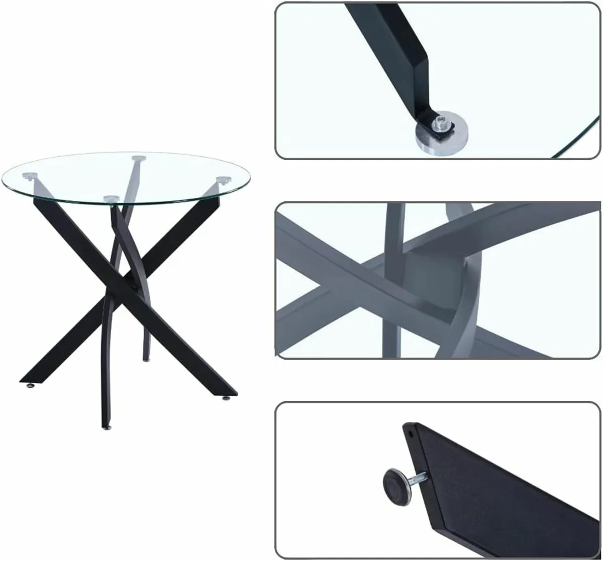 80cm Round Dining Table Modern Kitchen Table only - Image 2
