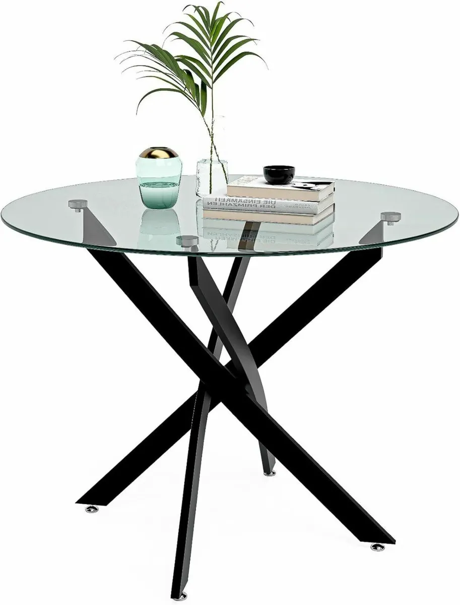 80cm Round Dining Table Modern Kitchen Table only - Image 1