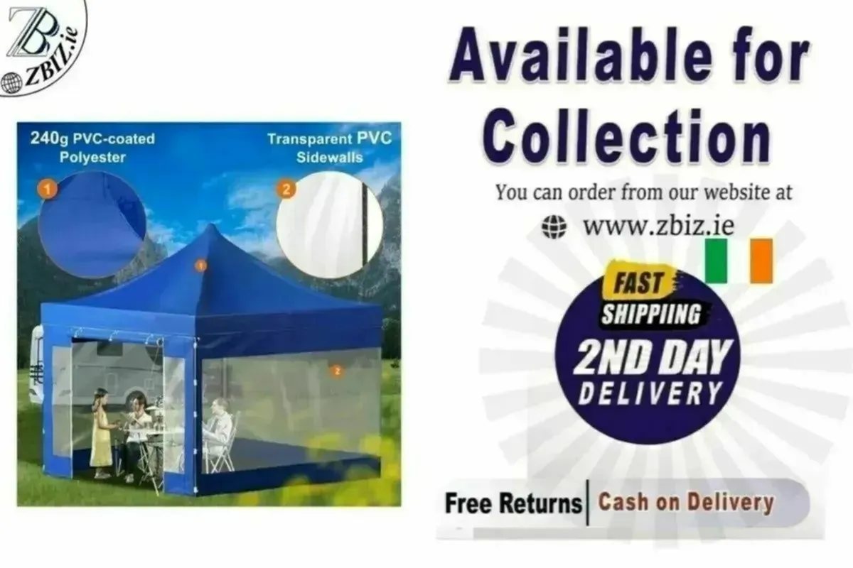 Pop-Up Gazebo Tent – 10x10 FT Blue Outdoor Canopy - Image 1