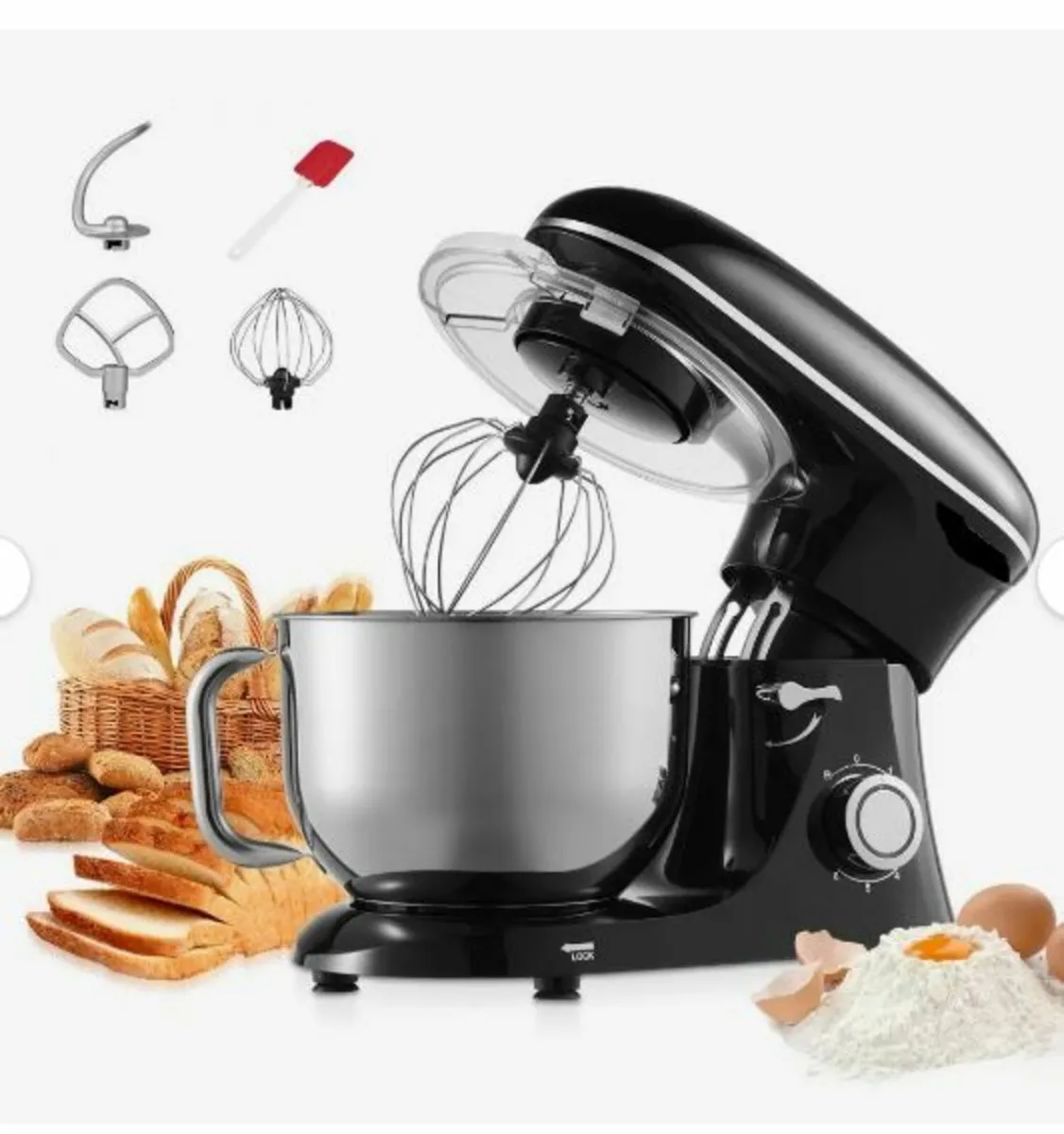 Stand Mixer, 6 QT Dough Mixer, 1400W - Image 1