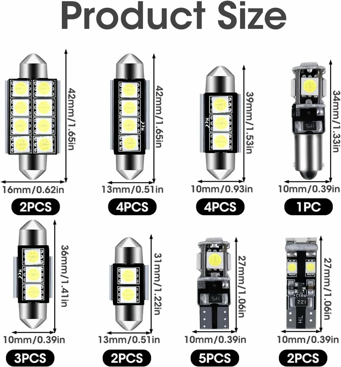 23PCS LED Car Bulbs T10 Interior Car Lights LED Bu