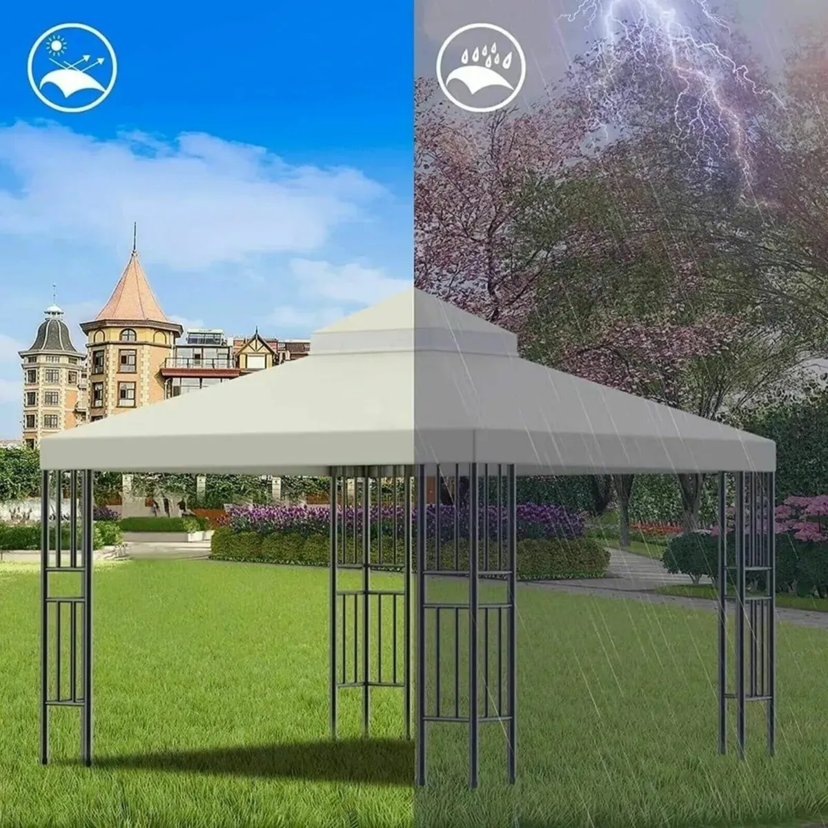 3x3m Gazebo Canopy Replacement Cover - Waterproof - Image 2