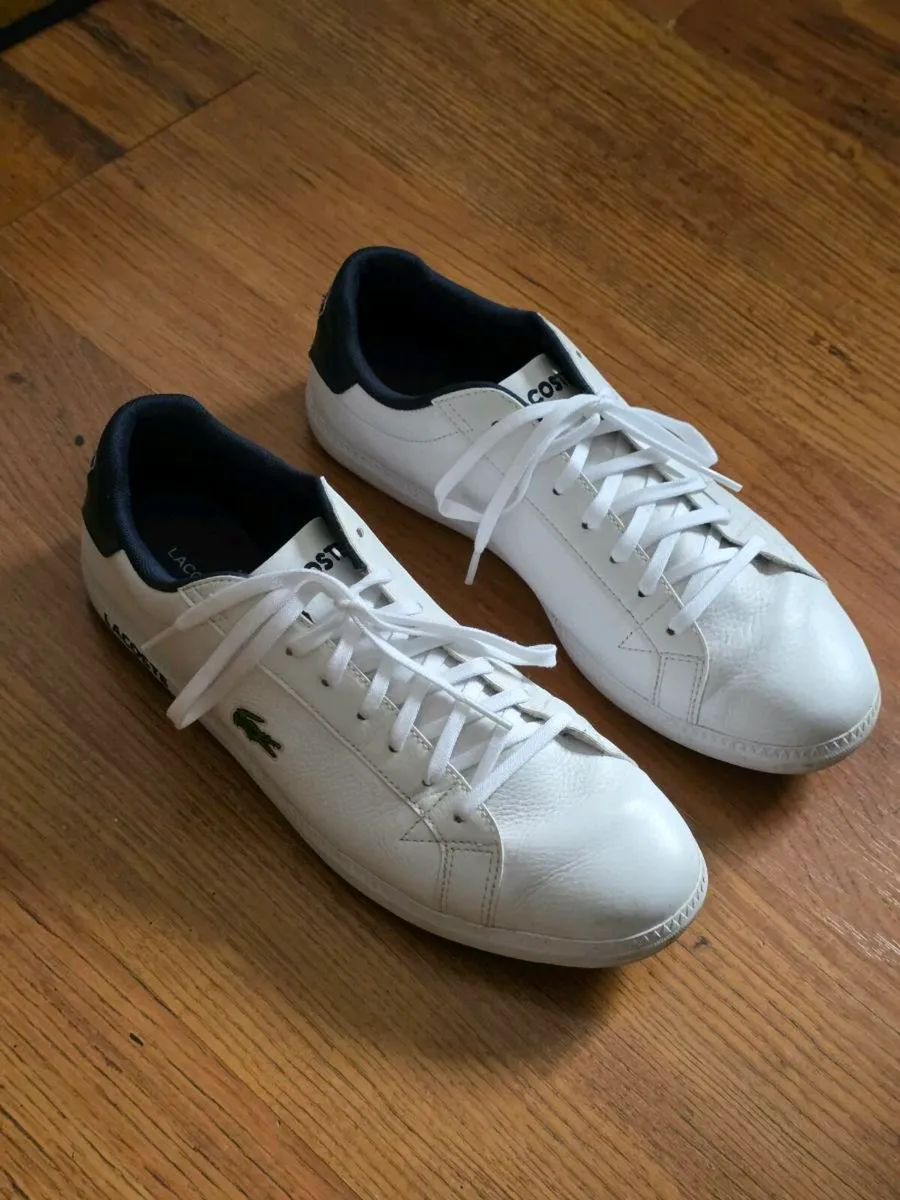 Lacoste White Leather Shoes - Mens - Image 4