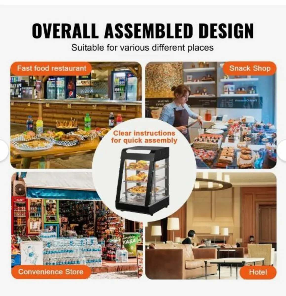 3-Tier Commercial Food Warmer Display, 1000W - Image 2