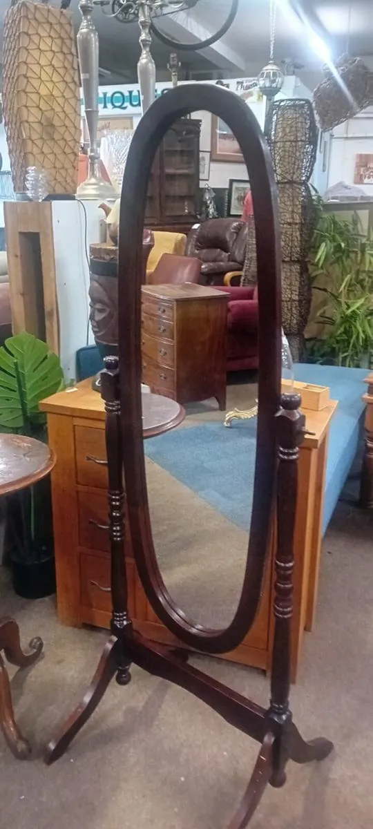 Mahogany Framed Cheval Mirror
