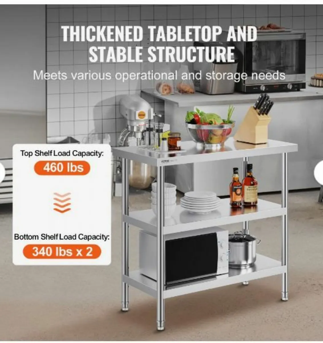 Stainless Steel Food Prep Table Commercial - Image 2