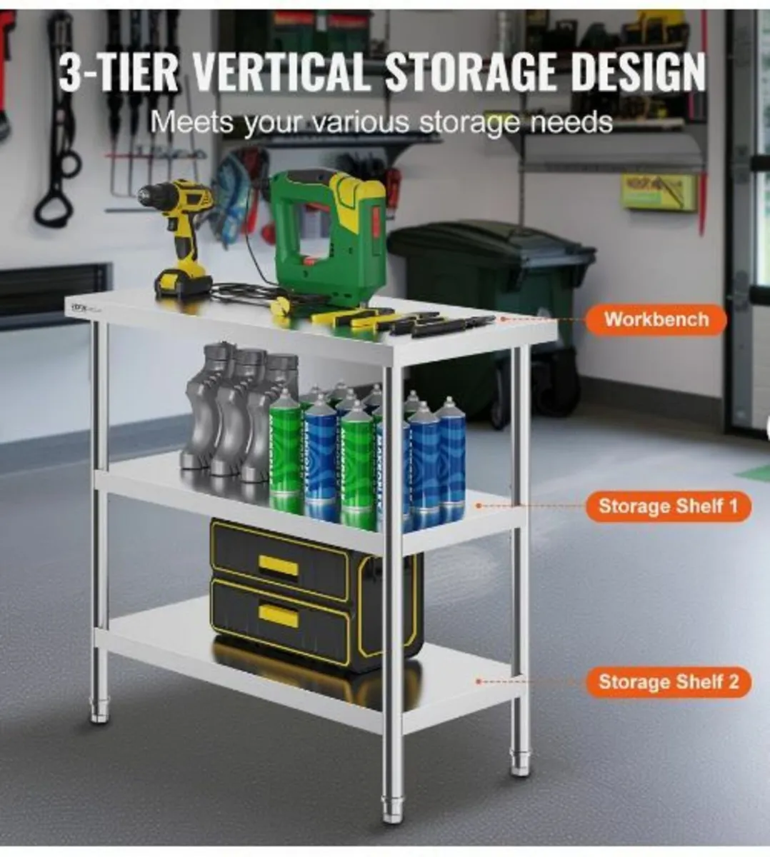 Stainless Steel Food Prep Table Commercial - Image 4