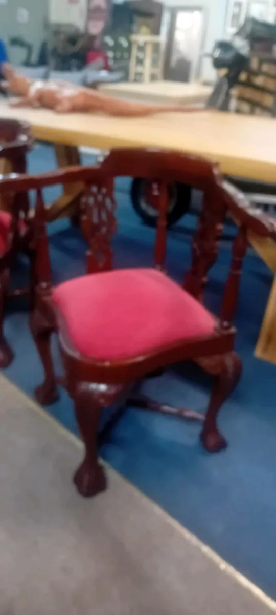 Pair Of Decorative Mahogany Corner Chairs - Image 2