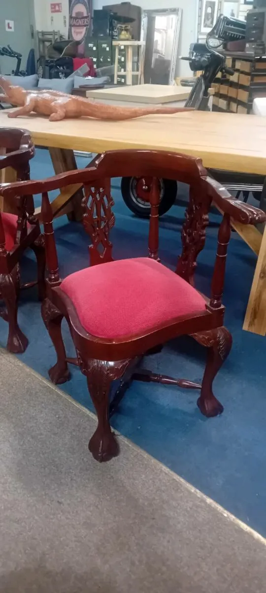 Pair Of Decorative Mahogany Corner Chairs - Image 3