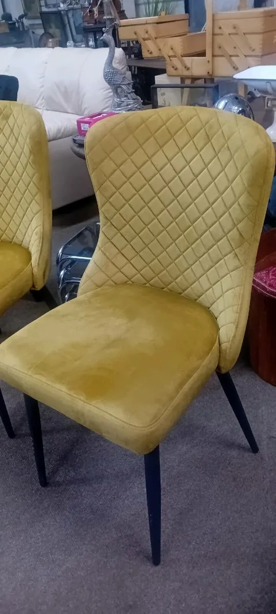 New Yellow Velvet Bedroom Chair