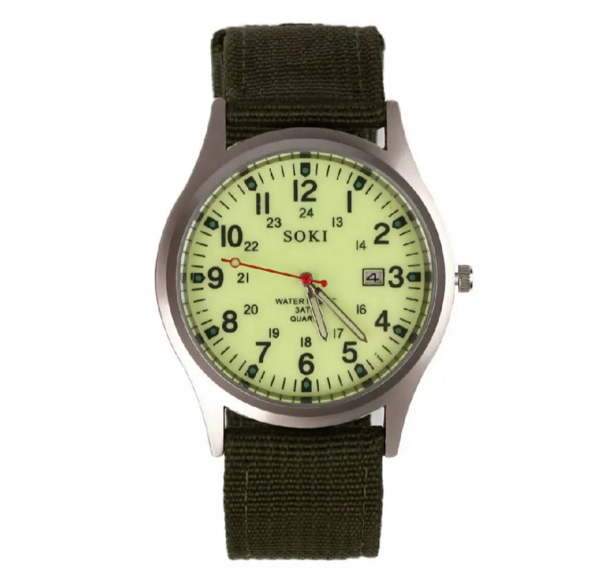 Army Mens Date Canvas Strap Quartz Wrist Watch - Image 3