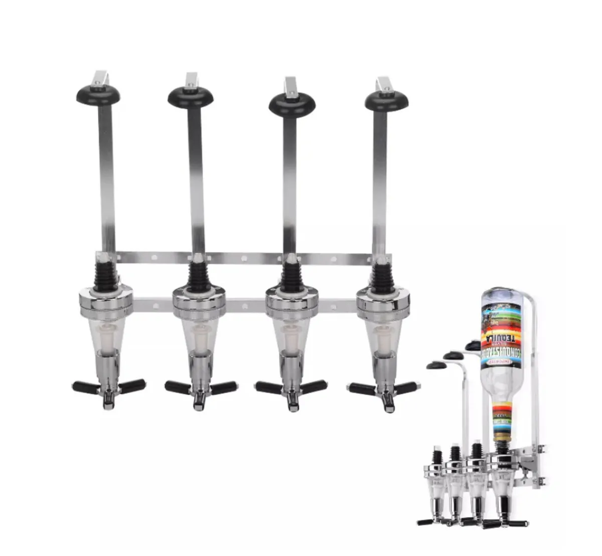 NEW 4 Bottle Wall Mounted Optic Dispenser Home Bar - Image 1