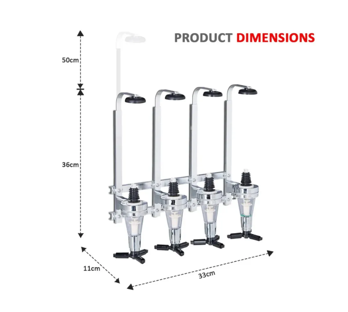 NEW 4 Bottle Wall Mounted Optic Dispenser Home Bar - Image 4