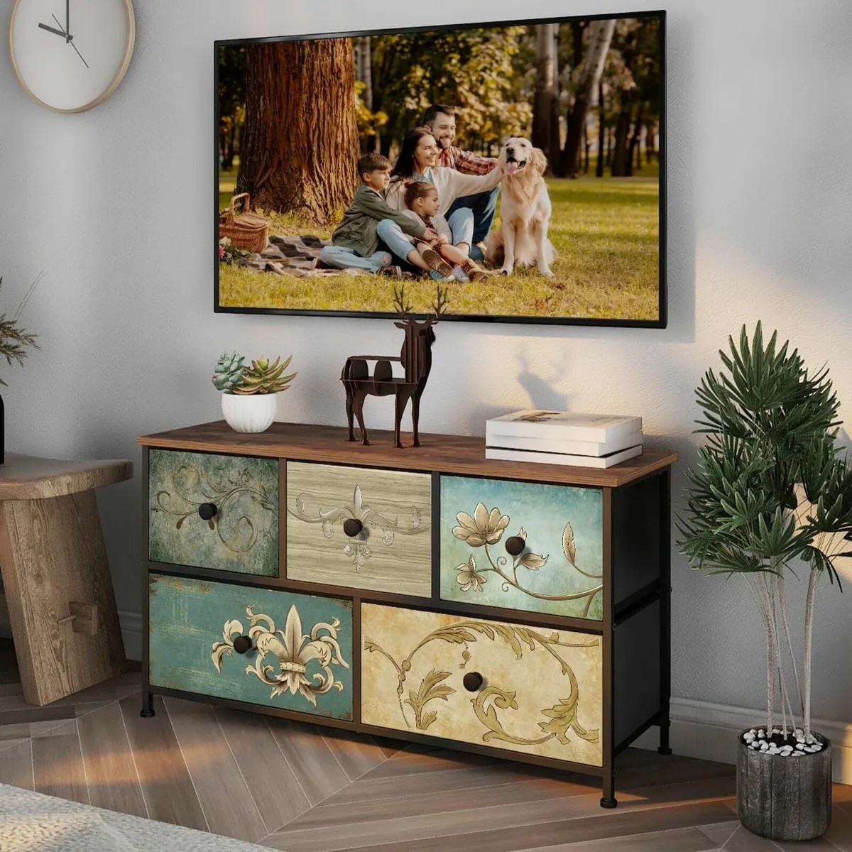 Drawer Dresser for Bedroom TV Stand Storage - Image 1