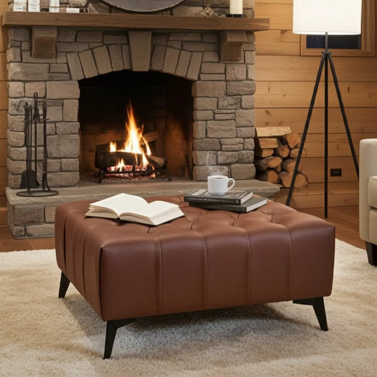 Chesterfield coffe table or  footstool eco leathe - Image 1