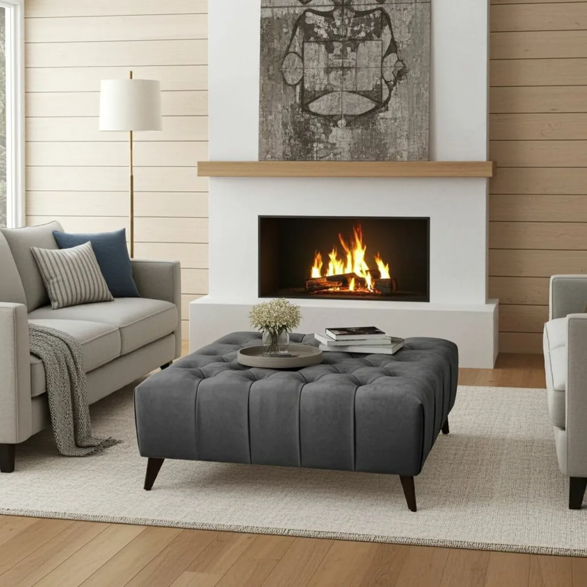 Chesterfield coffe table or  footstool eco leathe - Image 2