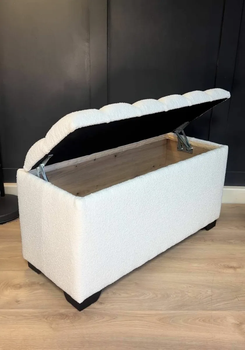 Elegance Boucle Ottoman with Storage 100x40cm - Image 2