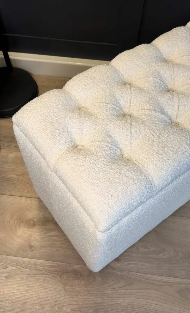 Elegance Boucle Ottoman with Storage 100x40cm - Image 3