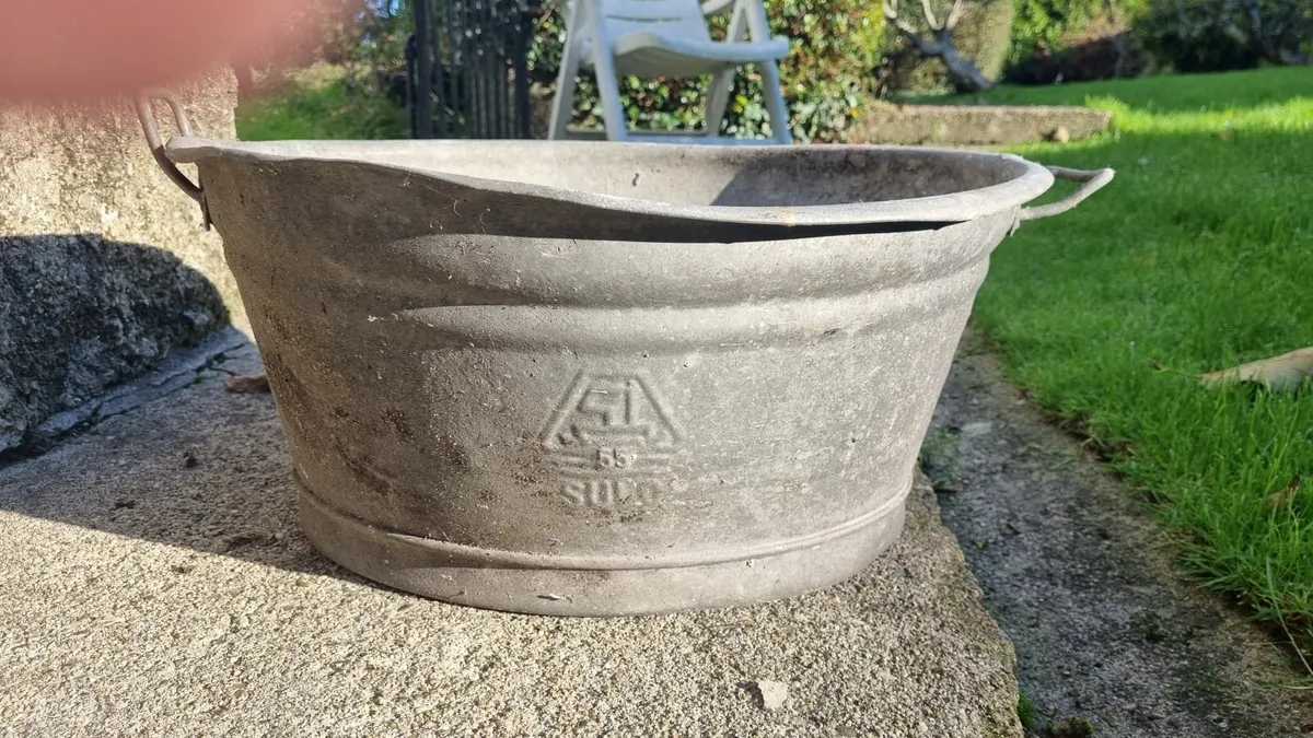 Vintage Zinc Tub - Image 3