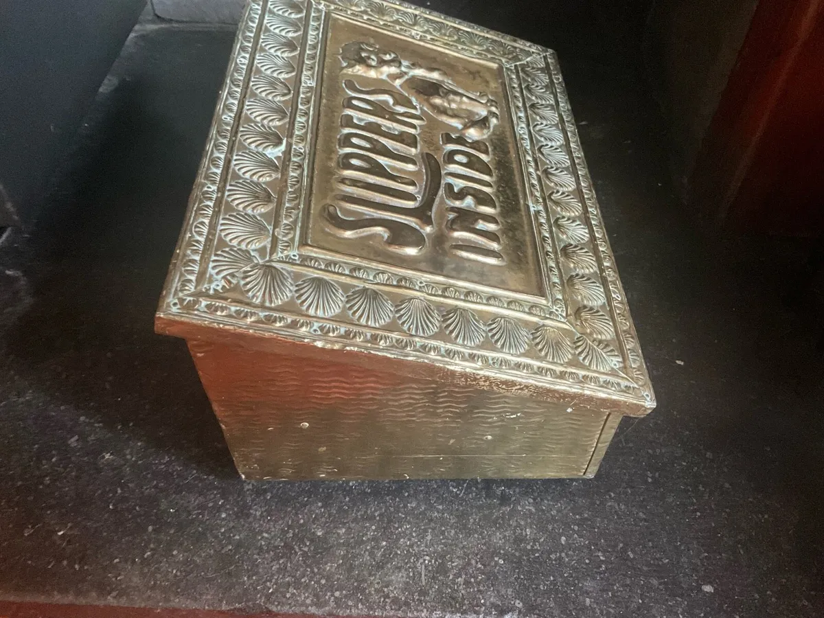 Rare Antique Brass Slipper Box - Image 2