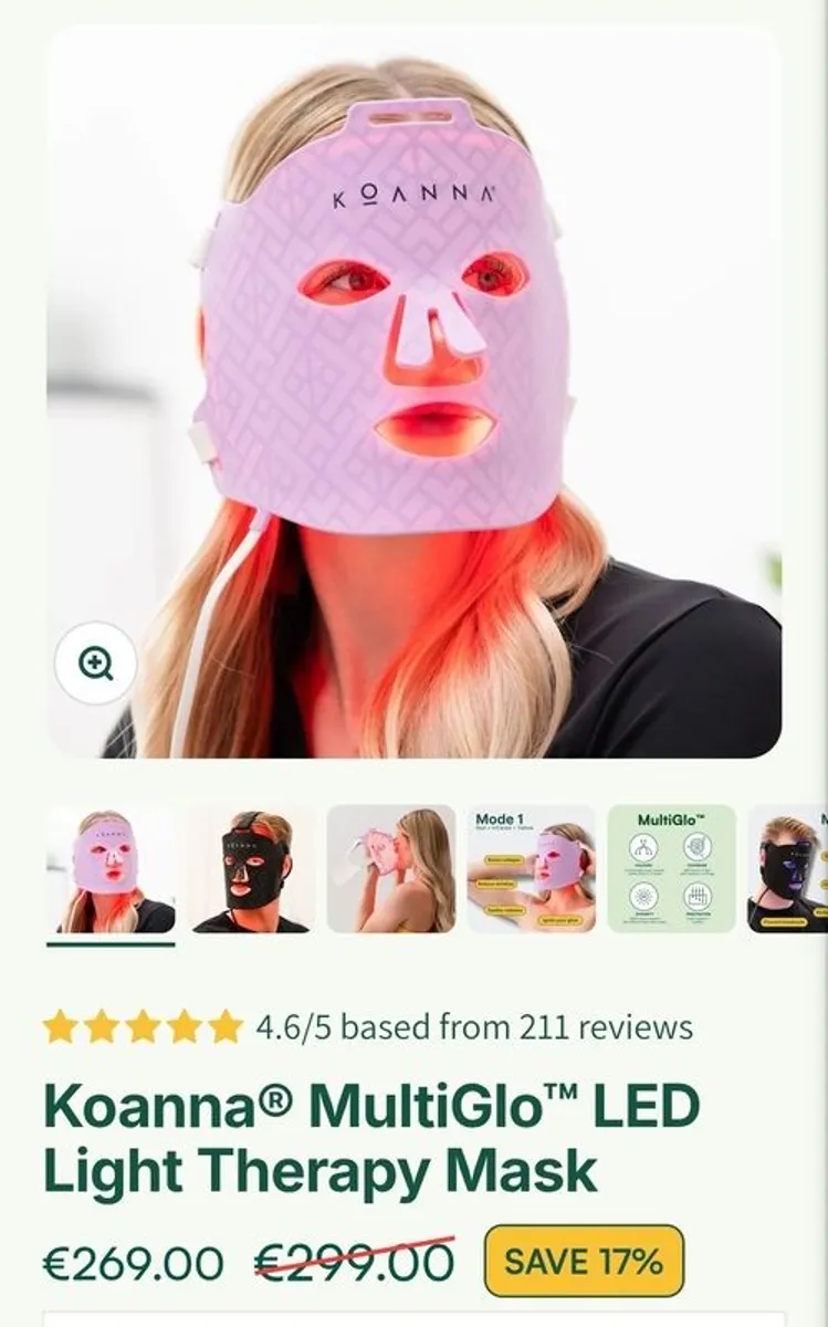 Koanna LED Light Therapy Face Mask - Image 1