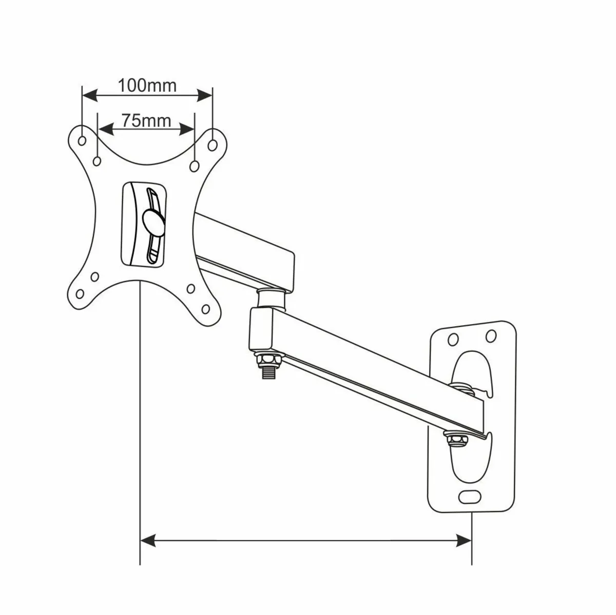 TV Monitor Wall Mount Bracket Tilt Swivel 13-27" - Image 2