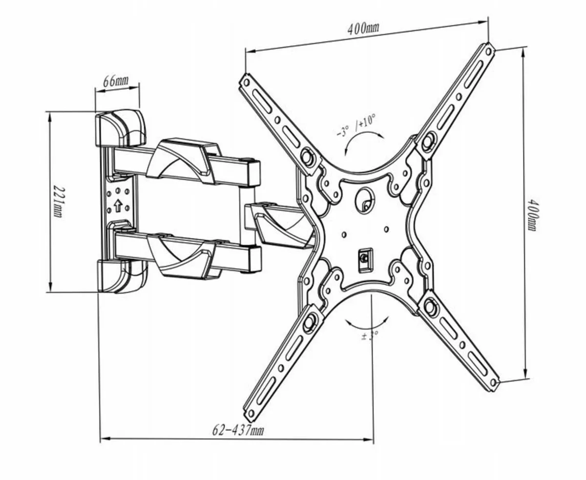 TV Wall Mount Bracket Tilt Swivel 23" - 55" - Image 2